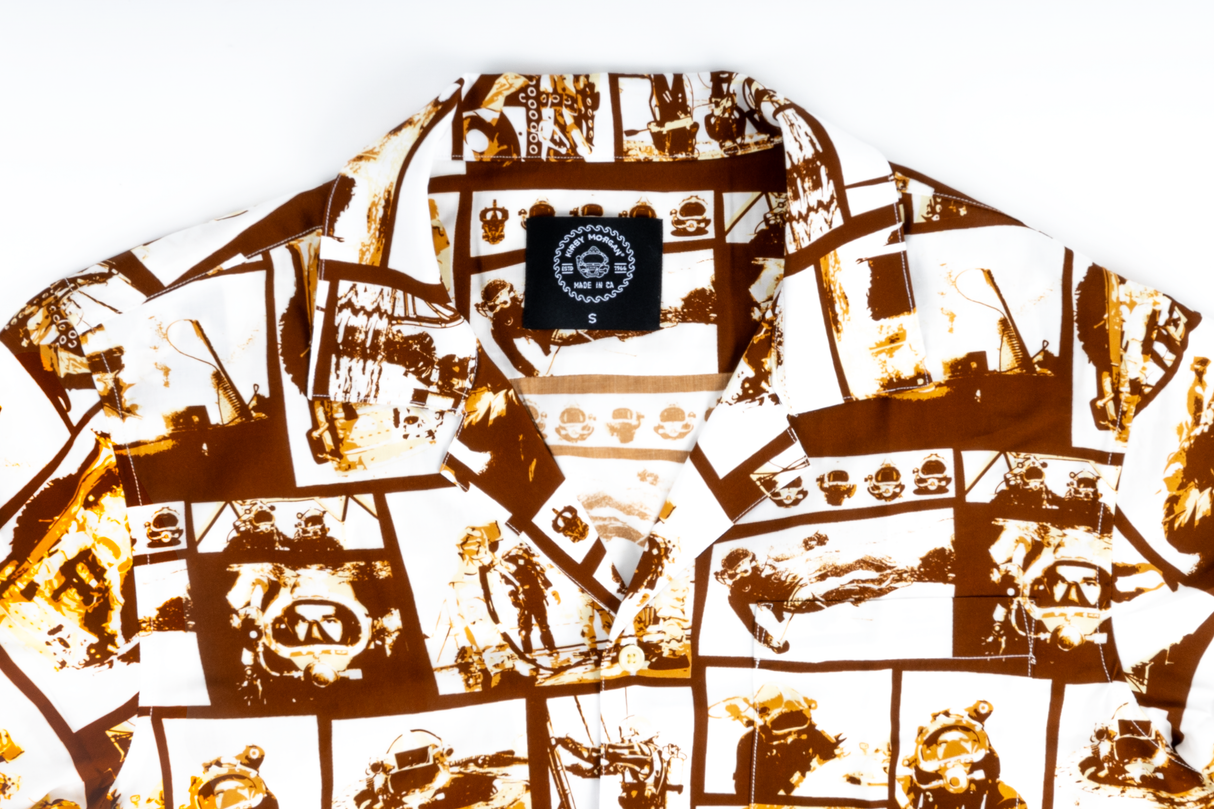 Sepia Working Diver Aloha Shirt