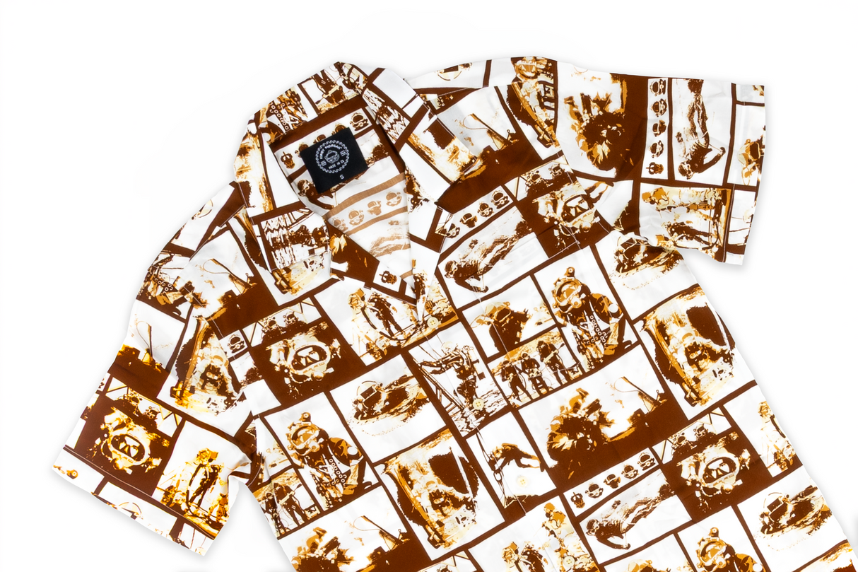 Sepia Working Diver Aloha Shirt